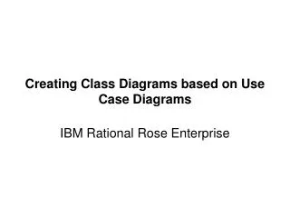 Creating Class Diagrams based on Use Case Diagrams