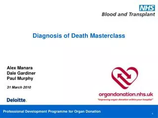 Diagnosis of Death Masterclass