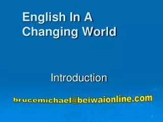 English In A Changing World