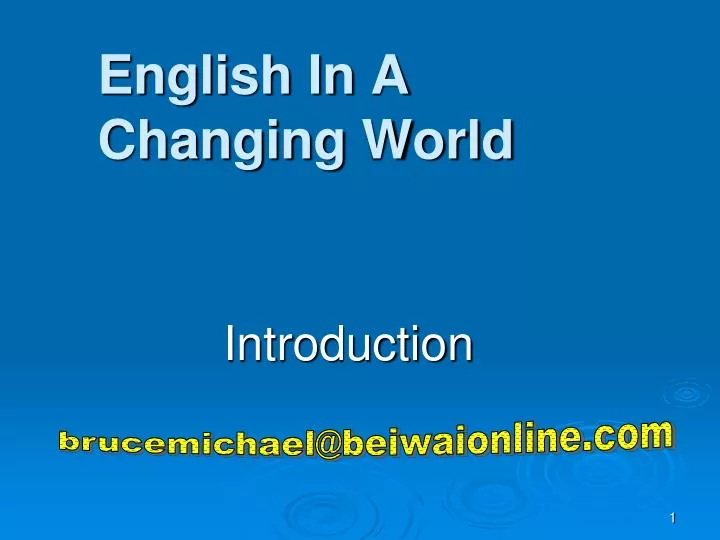 english in a changing world