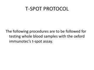 T-SPOT PROTOCOL