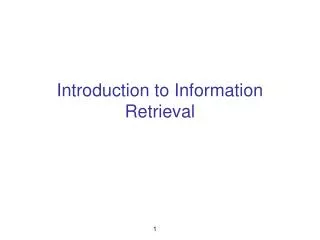 Introduction to Information Retrieval