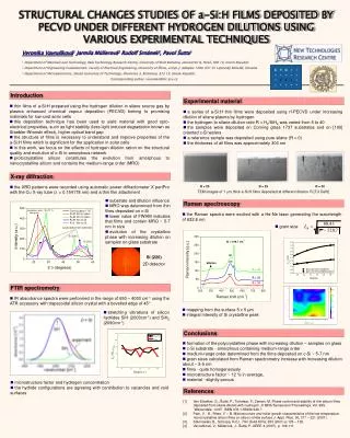 STRUCTURAL CHANGES STUDIES OF a-Si:H FILMS DEPOSITED BY PECVD UNDER DIFFERENT HYDROGEN DILUTIONS USING VARIOUS EXPERIMEN