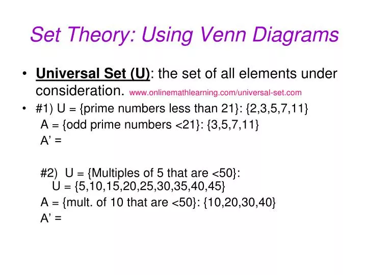 set theory using venn diagrams