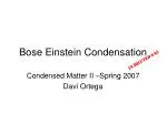 Bose Einstein Condensation - slide 1