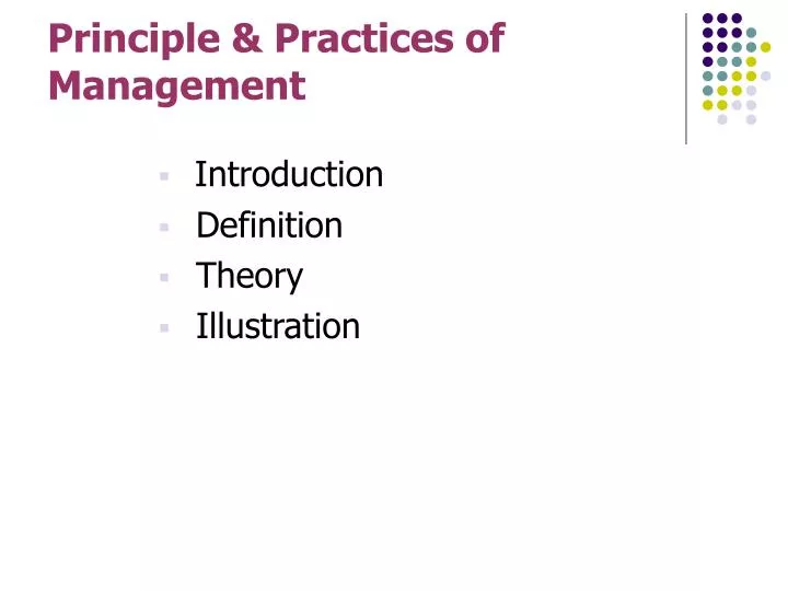 principle practices of management