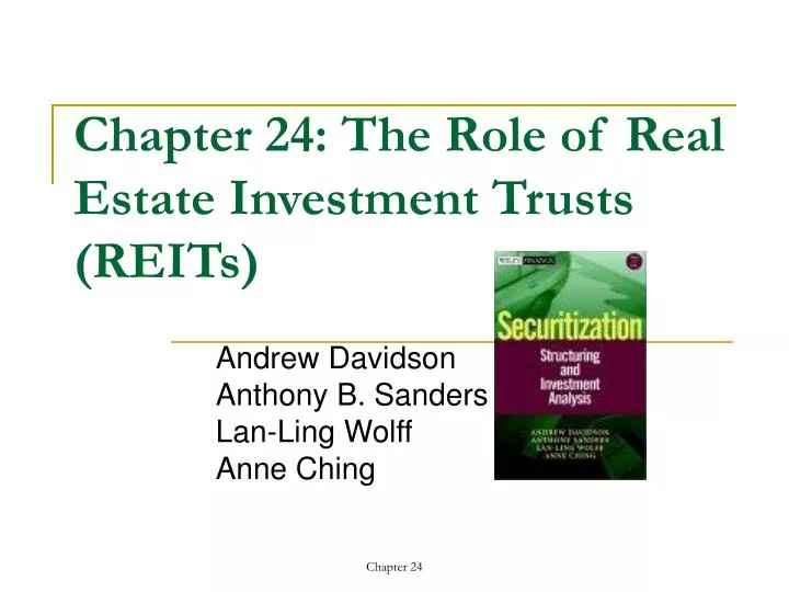 chapter 24 the role of real estate investment trusts reits