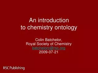 An introduction to chemistry ontology