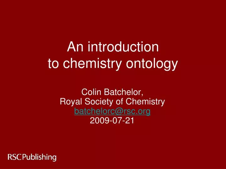 an introduction to chemistry ontology