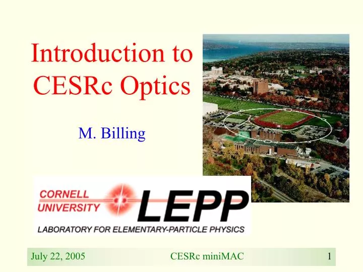 introduction to cesrc optics