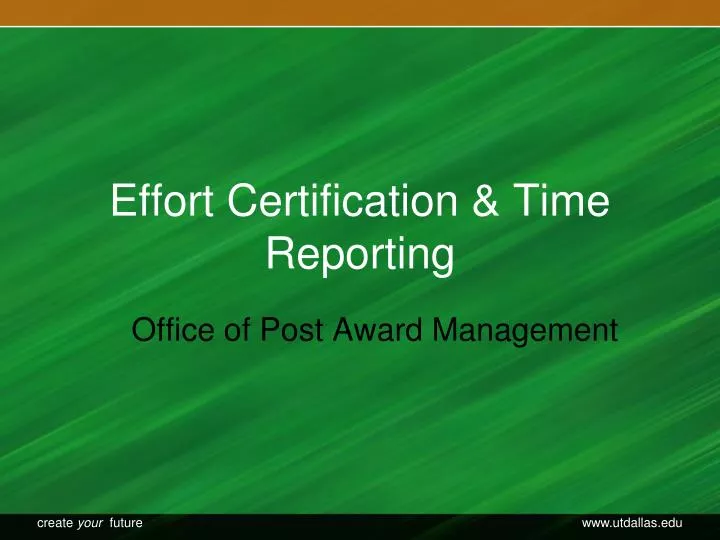 effort certification time reporting