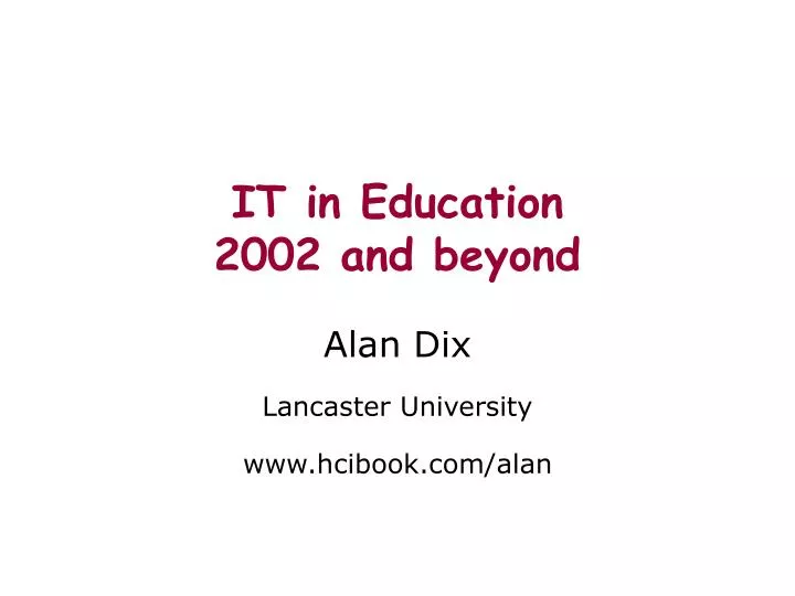 it in education 2002 and beyond