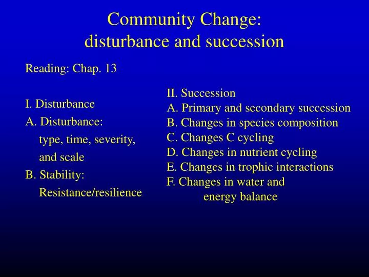 community change disturbance and succession
