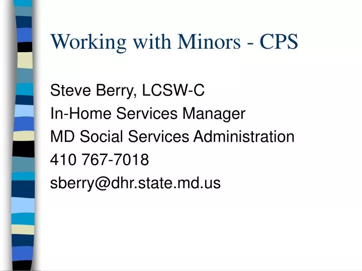 working with minors cps