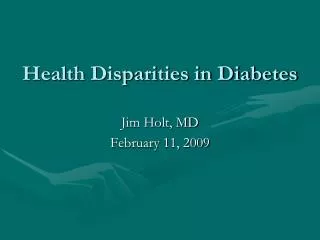 Health Disparities in Diabetes