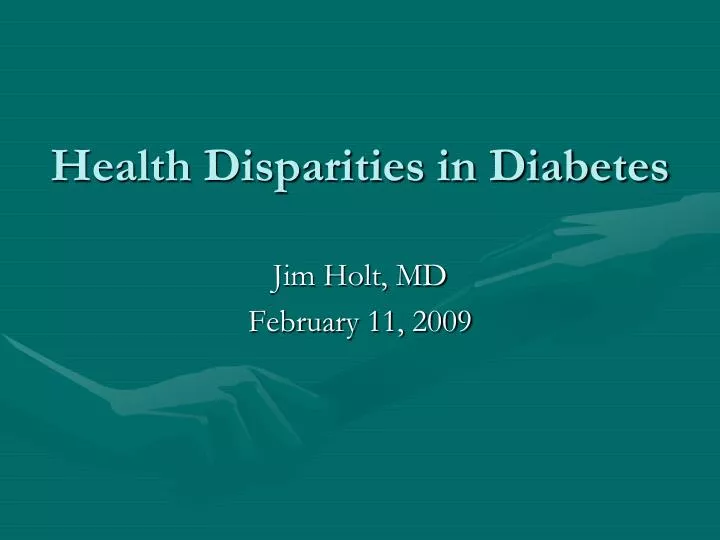 health disparities in diabetes