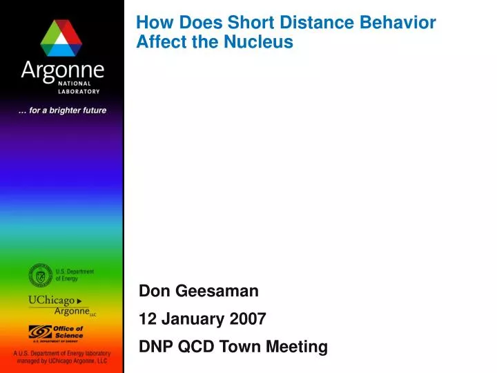 how does short distance behavior affect the nucleus