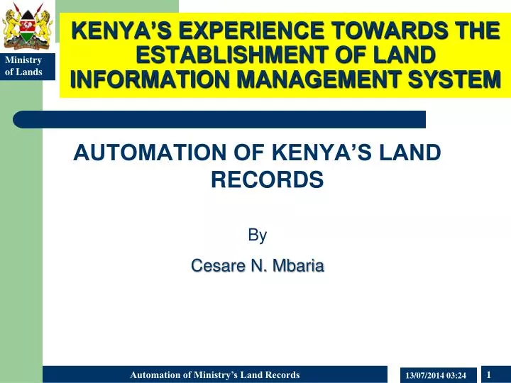 kenya s experience towards the establishment of land information management system
