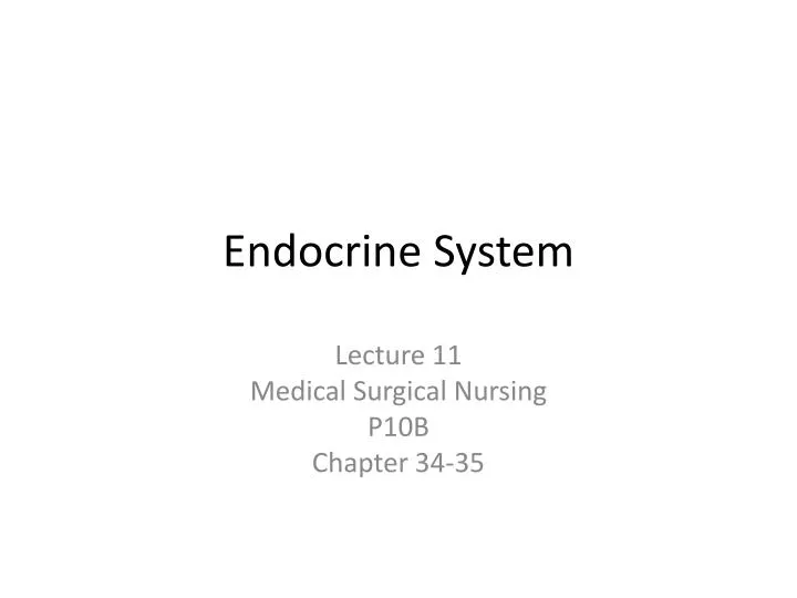 endocrine system