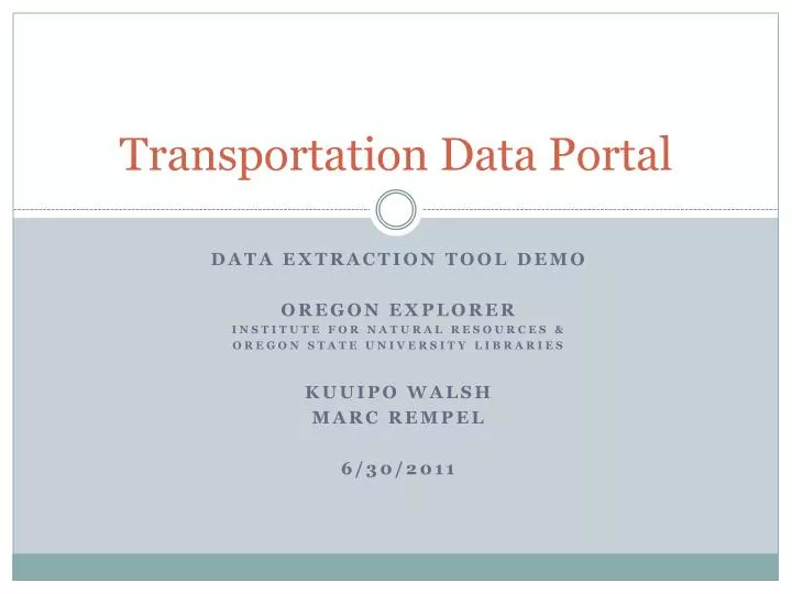 transportation data portal