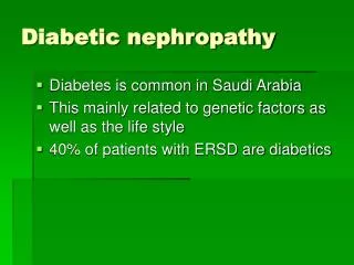 diabetic nephropathy