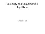 Solubility and Complexation Equilibria - slide 1