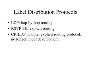 Label Distribution Protocols