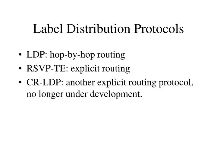 label distribution protocols