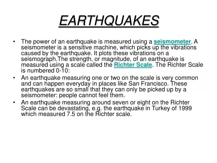 earthquakes