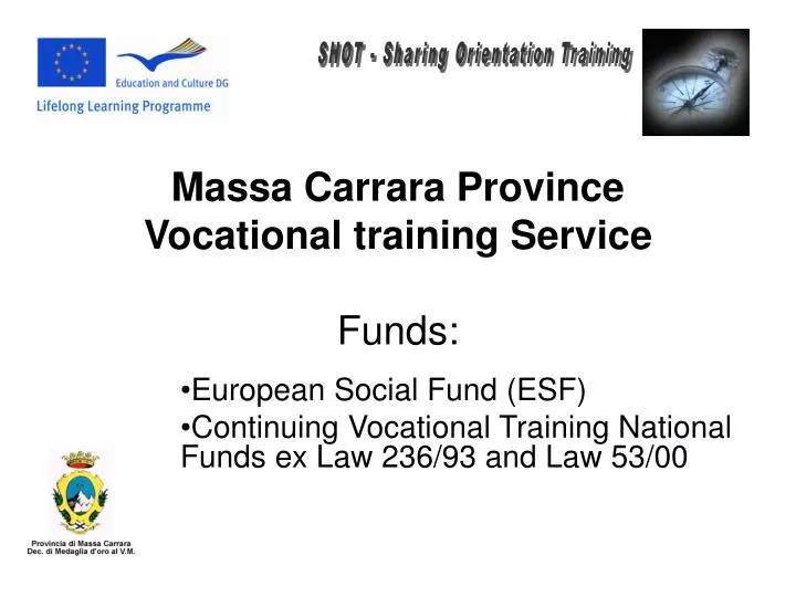 massa carrara province vocational training service funds