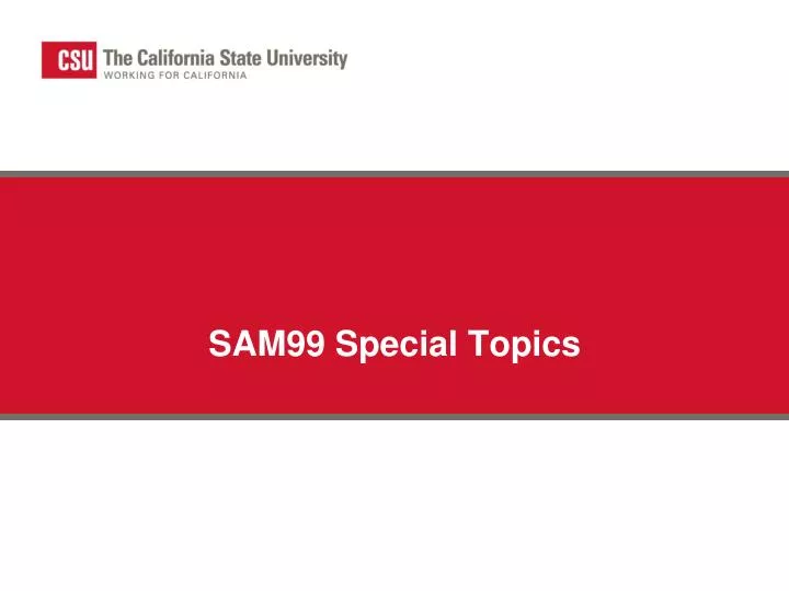 sam99 special topics