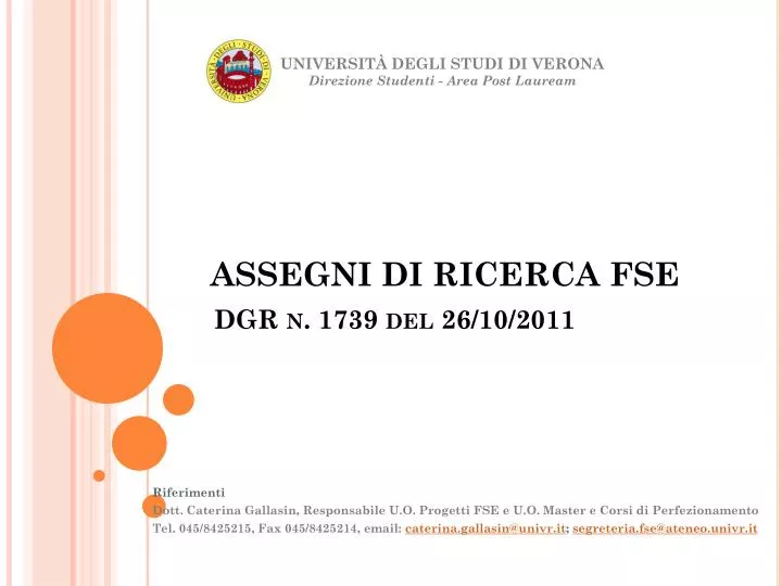 assegni di ricerca fse