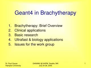 Geant4 in Brachytherapy