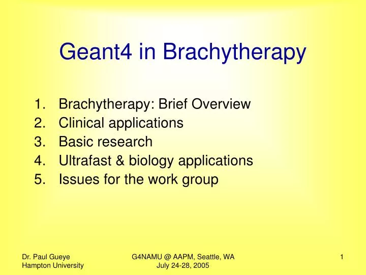 geant4 in brachytherapy