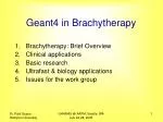 Geant4 in Brachytherapy