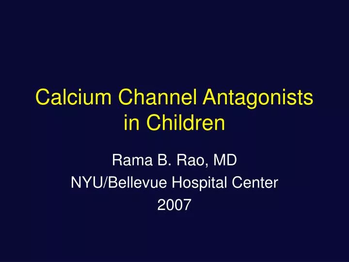 calcium channel antagonists in children