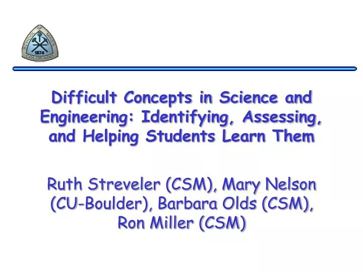 difficult concepts in science and engineering identifying assessing and helping students learn them