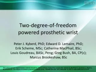 Two-degree-of-freedom powered prosthetic wrist