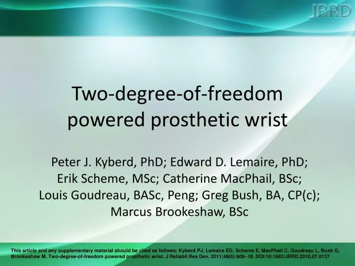 two degree of freedom powered prosthetic wrist