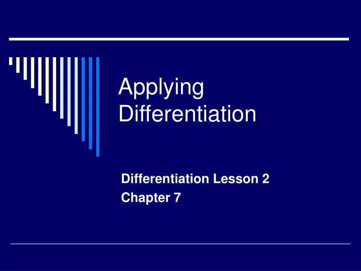 applying differentiation