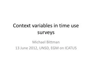 Context variables in time use surveys