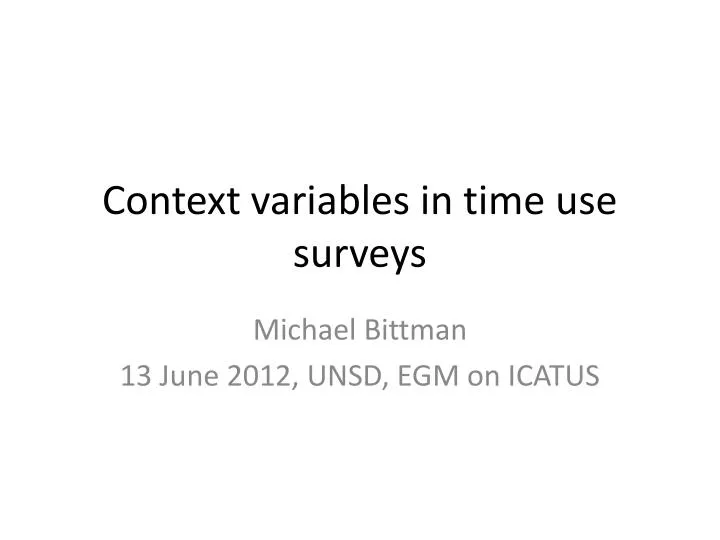 context variables in time use surveys