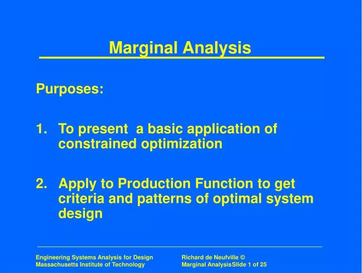 marginal analysis