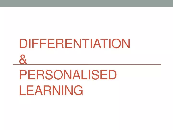 differentiation personalised learning