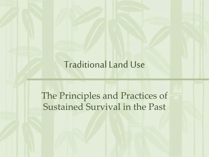 traditional land use