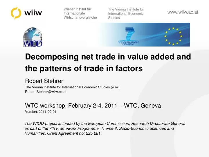 decomposing net trade in value added and the patterns of trade in factors