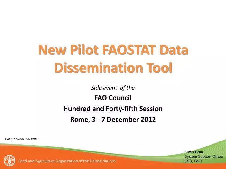 new pilot faostat data dissemination tool