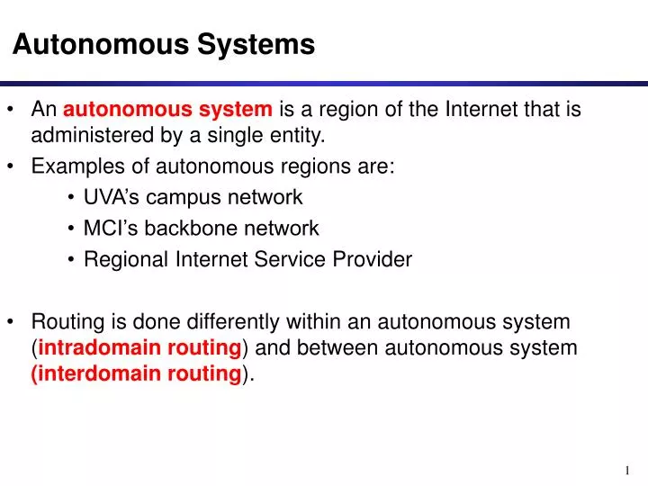 autonomous systems