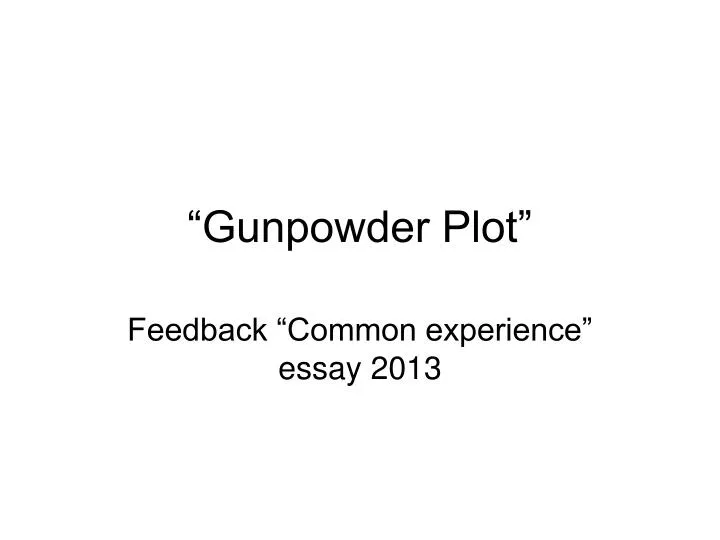 gunpowder plot