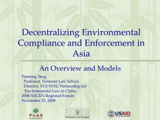Decentralizing Environmental Compliance and Enforcement in Asia
